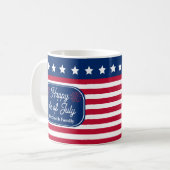 Mug Drapeau américain patriotique Joyeux 4 juillet Nom (Devant gauche)