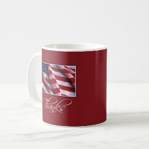 Mug Drapeau américain patriotique merci en rouge