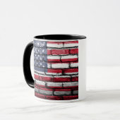 Mug Drapeau américain patriotique sur le mur (Devant gauche)