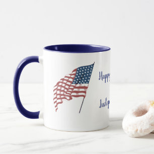 Mug Drapeau américain patriotique vintage au vent