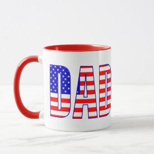 Mug Drapeau américain père texte à motifs