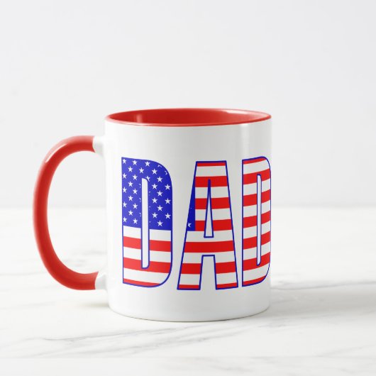 Mug Drapeau américain père texte à motifs (Gauche)