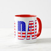 Mug Drapeau américain père texte à motifs (Devant droit)