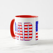 Mug Drapeau américain père texte à motifs (Devant gauche)