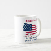 Mug Drapeau américain personnalisé, carte Fête de l'In (Devant droit)