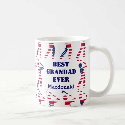 Mug Drapeau américain personnalisé du meilleur grand a (Droite)
