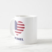 Mug Drapeau américain personnalisé ou votre image et v (Devant gauche)