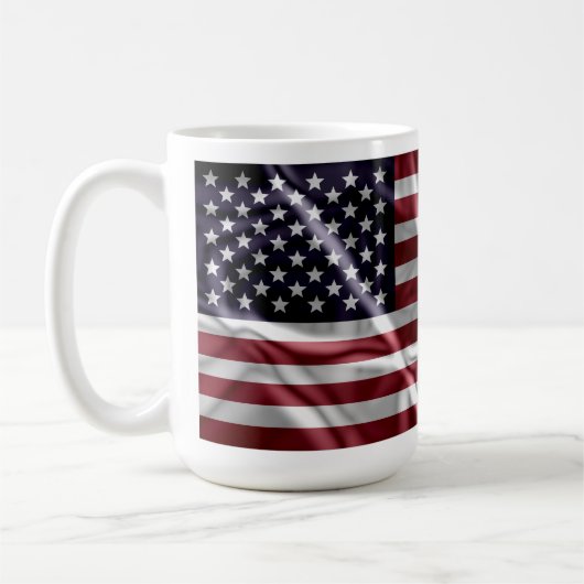 Mug Drapeau américain personnalisé Rouge Blanc rayures (Gauche)