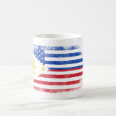 Mug Drapeau américain philippin   Philippines et (Centre)