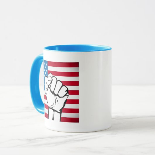 Mug Drapeau américain| Poing levant (Devant gauche)
