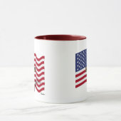 Mug Drapeau américain qui flotte et croix robuste (Centre)