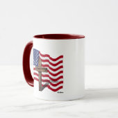 Mug Drapeau américain qui flotte et croix robuste (Devant gauche)