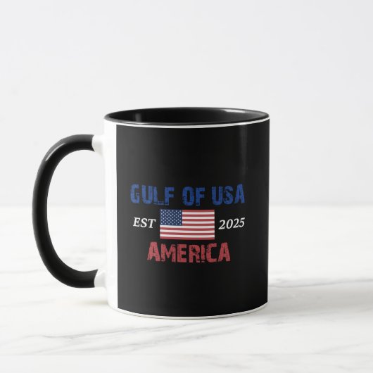 Mug Drapeau Américain Retro Golfe Des USA Est 2025 G (Gauche)