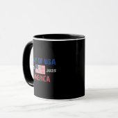 Mug Drapeau Américain Retro Golfe Des USA Est 2025 G (Devant gauche)