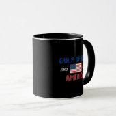 Mug Drapeau Américain Retro Golfe Des USA Est 2025 G (Devant droit)