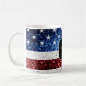 Mug Drapeau américain rouge blanc brillant parties sci (Gauche)