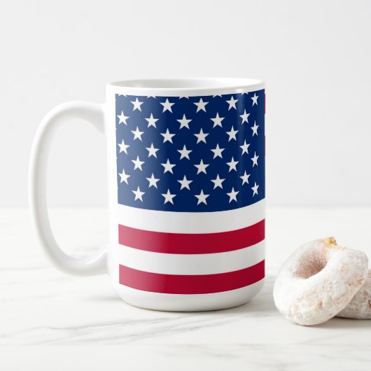 Mug Drapeau américain rouge blanc et bleu patriotique (Avec donut)