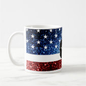 Mug Drapeau américain rouge et bleu étincelles parties (Gauche)