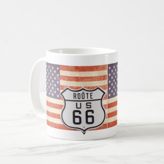 Mug Drapeau américain Route 66 (Devant gauche)
