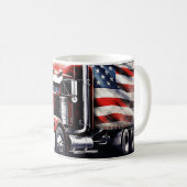 Mug Drapeau américain Semi Truck (Devant droit)