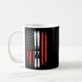 Mug Drapeau américain Ski alpin (Gauche)