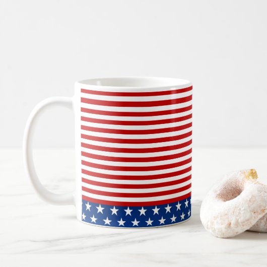 Mug Drapeau américain stylisé (Avec donut)