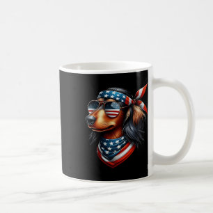 Mug Drapeau américain Sungles 4 juillet Dachshund