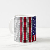 Mug Drapeau américain sur l'impression en fibre de car (Devant gauche)