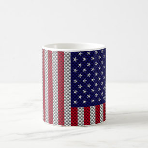 Mug Drapeau américain sur l'impression en fibre de car