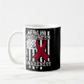 Mug Drapeau Américain - Survivant d'anévrisme cérébral (Gauche)