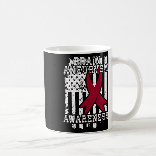 Mug Drapeau Américain - Survivant d'anévrisme cérébral (Droite)