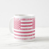 Mug Drapeau américain tendance rose Grunge (Devant gauche)