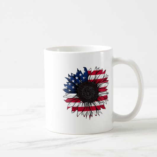 Mug Drapeau américain Tournesol 4 juillet Indépendance (Droite)