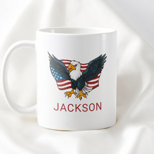 Mug Drapeau américain USA aigle pour enfants 4 juillet