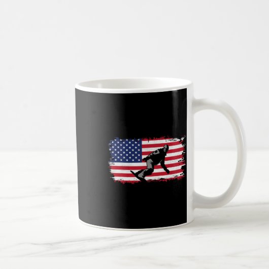 Mug Drapeau américain Vêtements de snowboard - Snowboa (Droite)