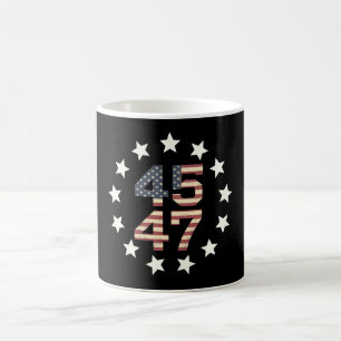 Mug Drapeau américain vintage Trump 45 47 étoiles USA