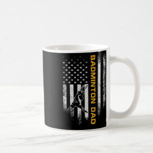 Mug Drapeau américain vintage Usa Papa badminton fier