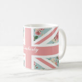 Mug Drapeau anglais d'Union Jack de roses (Devant droit)