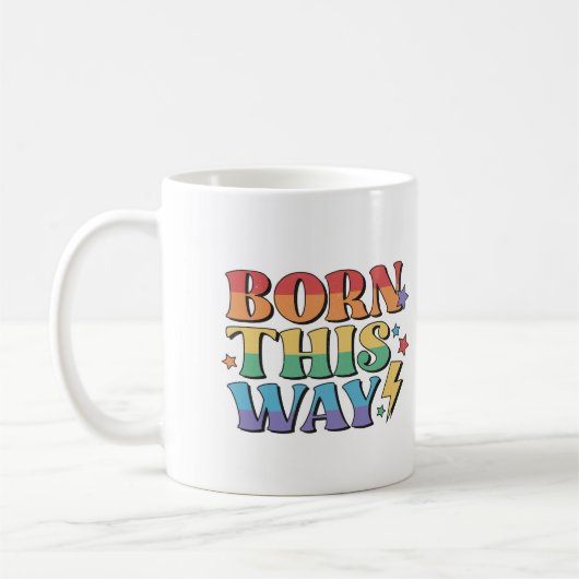 MUG DRAPEAU ARC-EN-CIEL NÉ DE CETTE FAÇON ESTHÉTIQUE R (Gauche)