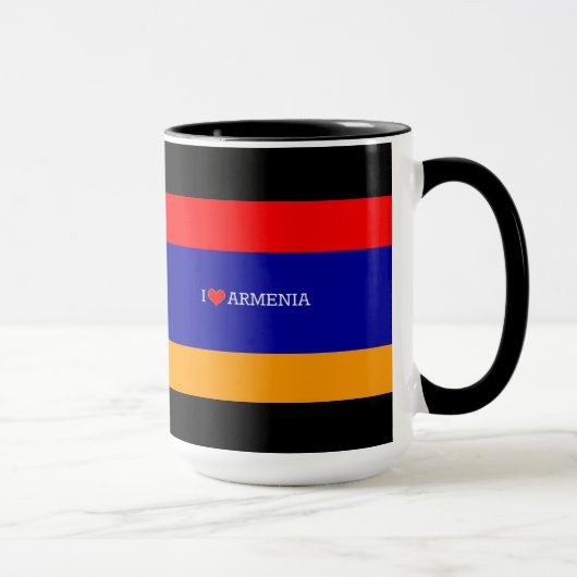 Mug Drapeau arménien : J'aime l'Arménie (Droite)