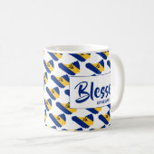 Mug Drapeau BARBADOS | Écriture chrétienne | BÉNI (Devant droit)