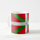 Mug Drapeau Basque affligé de style : Ikurriña, (Devant gauche)