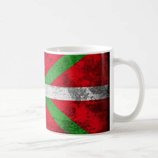 Mug Drapeau Basque affligé de style : Ikurriña, (Droite)