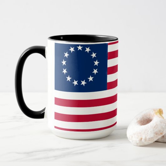 Mug Drapeau Betsy Ross Old Glory américain (Avec donut)
