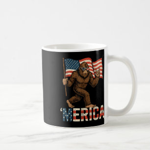 Mug Drapeau Bigfoot Merica Rock Patriotique Américain