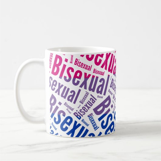 MUG DRAPEAU BISEXUEL DE MOTIF DE MOT - .PNG (Gauche)
