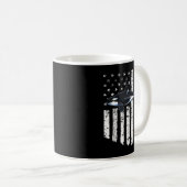Mug Drapeau blanc américain Orca Killer Whale 4 juille (Devant droit)