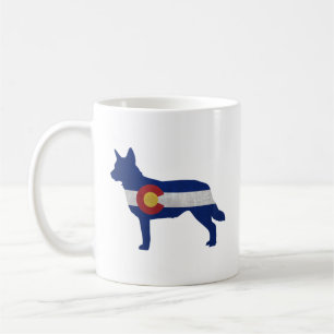 Mug Drapeau bleu Heeler Chien race Silhouette Colorado