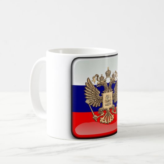 Mug Drapeau brillant russe (Devant gauche)