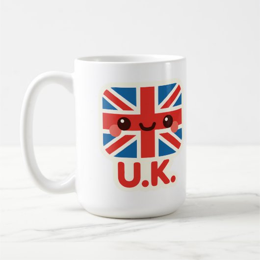 Mug Drapeau britannique de Kawaii - Design britannique (Gauche)